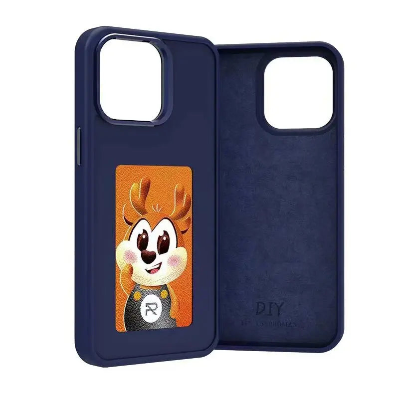 E-Lnk NFC 3.7 Inches Screen Display Mob for Iphone 13 14 15 16 Wireless Transmission Screen Projection Phone Case